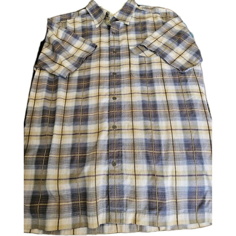 Kuhl Short Sleeve Shirt Men’s Large Plaid  Outdoor Hiking Gorpcore Quick Dry - Picture 4 of 8
